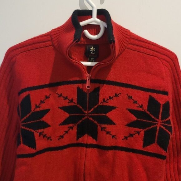 ROOTS Winter Edition Red Sweater Women's Small 100% Lambs wool Red snowfla - Picture 3 of 11